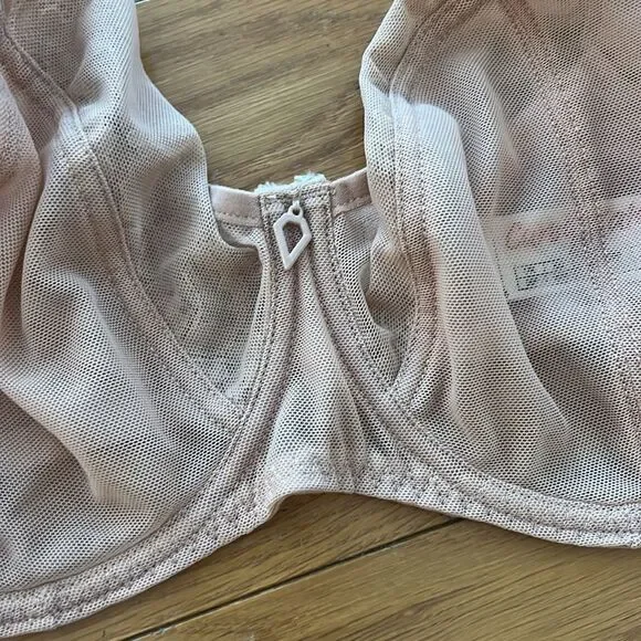 NEW Curvy Kate Eye Spy Balcony Bra 38F NWT Blush Pink Nude Sheer Large Bust - Picture 5 of 10